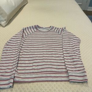 Marine Layer. Raglan Pullover. Small. Oatmeal Stripe.100% Cotton.